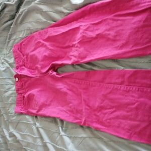 Pink jeans adjustable straps